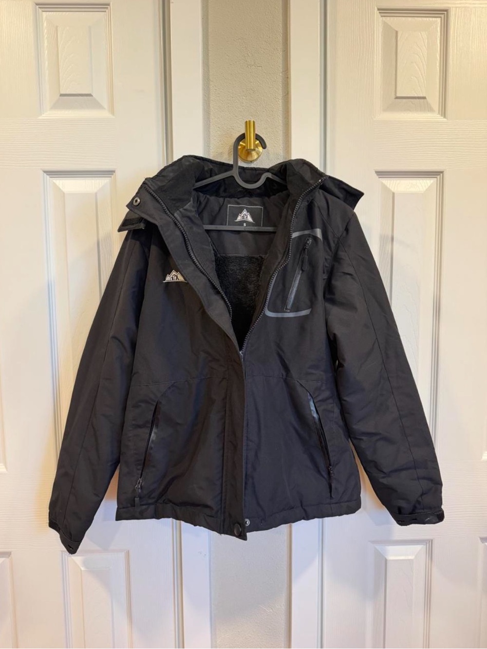 IKEA Men's Black Hooded Ski Jacket